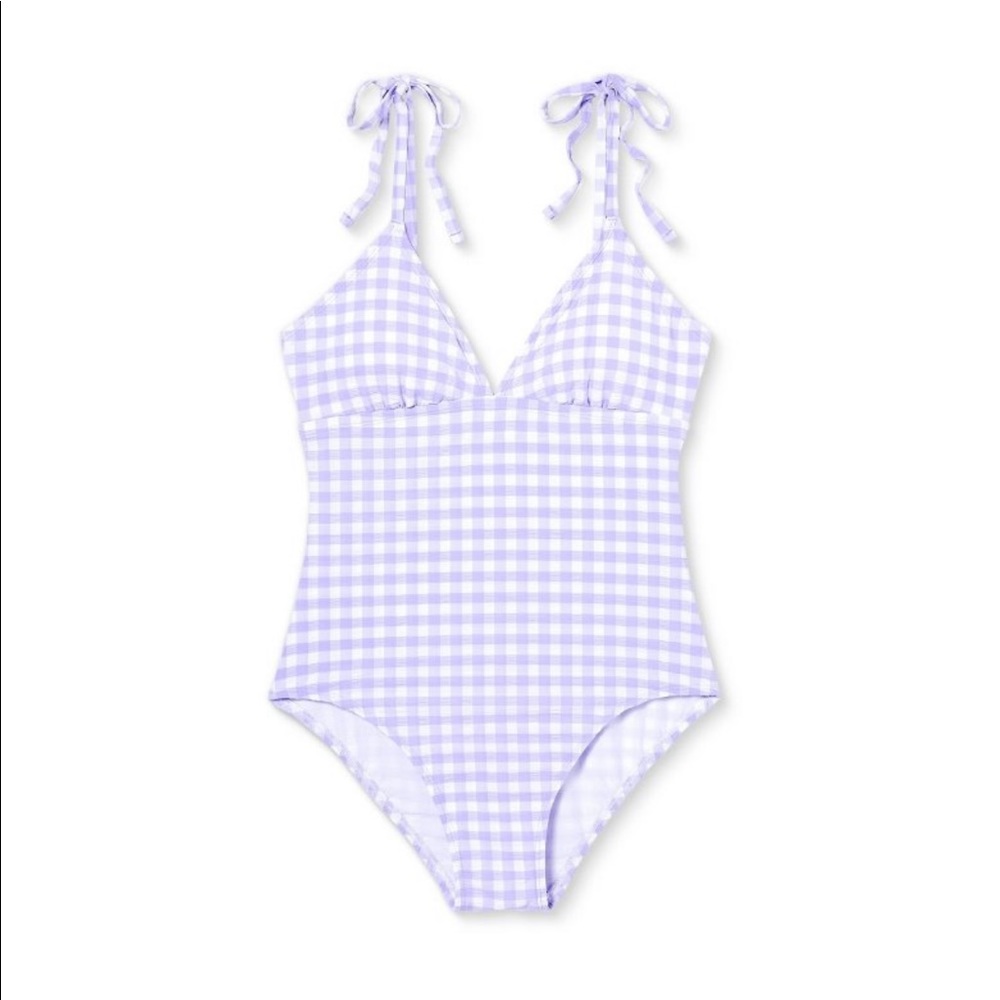 Target purple gingham one piece swimsuit